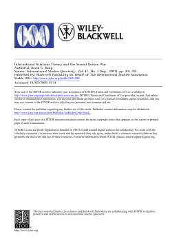 International Relations Theory and the Second Korean War Author(s