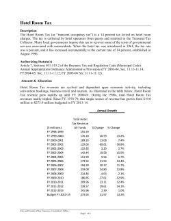 Hotel Room Tax - Office of the Controller