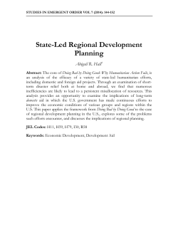 State-Led Regional Development Planning