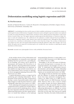 Deforestation modelling using logistic regression and GIS