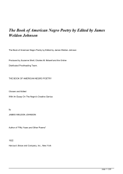 The Book of American Negro Poetry by Edited by James