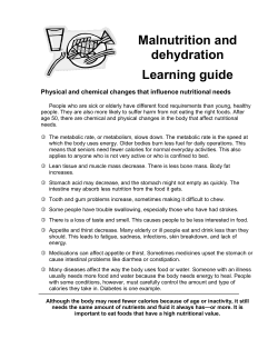 Malnutrition and dehydration Learning guide