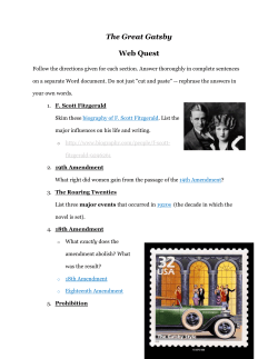 The Great Gatsby Web Quest