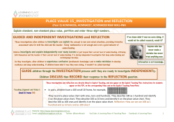 PLACE VALUE 15_INVESTIGATION and REFLECTION