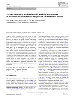 Factors influencing local ecological knowledge maintenance in