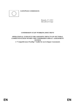 EUROPEAN COMMISSION Brussels, 27.1.2012 SEC(2012) 91 final