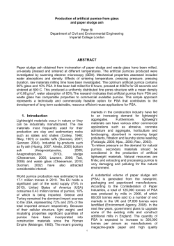 31B-Bi-Production of Artificial Pumice from Glass and