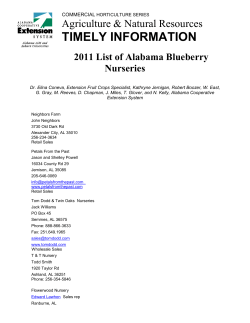 2011 List of Alabama Blueberry Nurseries