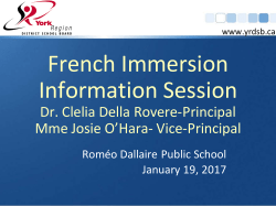 French Immersion Principals` Meeting