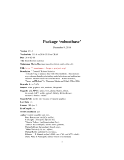 robustbase - R Project