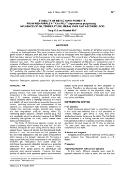 STABILITY OF BETACYANIN PIGMENTS FROM RED PURPLE