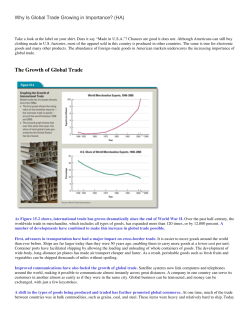 Why Is Global Trade Growing in Importance? (HA)