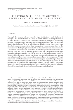 flirting with god in western secular courts:mahr in the west