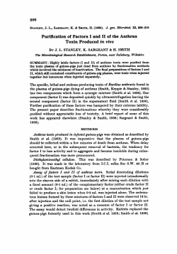 Purification of Factors I and Toxin Produced
