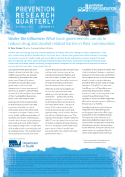 What local governments can do to reduce drug and alcohol harms in