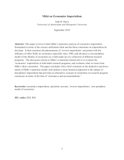 M&auml;ki on Economics Imperialism