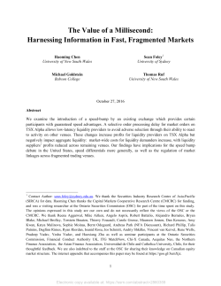 The Value of a Millisecond: Harnessing Information in Fast