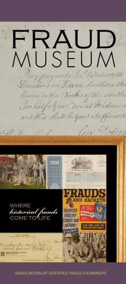 historical frauds - Association of Certified Fraud Examiners