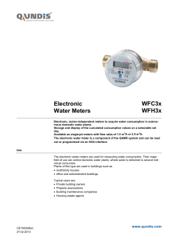 Electronic Water Meters WFC3x / WFH3x