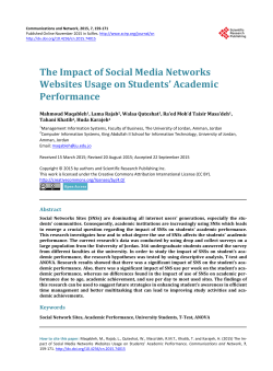 The Impact of Social Media Networks Websites Usage on Students