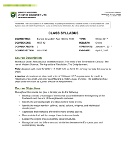 HIST 121 - University of Saskatchewan