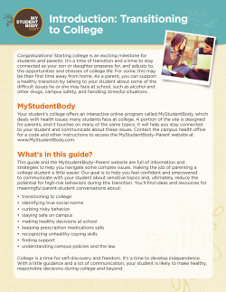 Introduction: Transitioning to College