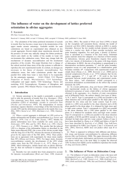 The influence of water on the development of lattice preferred