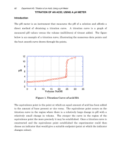 Experiment #5 pH Meter Titration p62-68