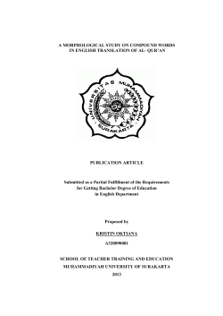 A MORPHOLOGICAL STUDY ON COMPOUND WORDS IN