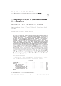 A comparative analysis of pollen limitation in flowering plants