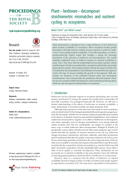 Plant&ndash;herbivore&ndash;decomposer stoichiometric mismatches and