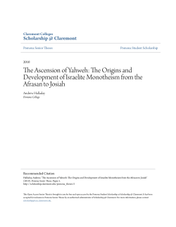 The Ascension of Yahweh: The Origins and Development of Israelite