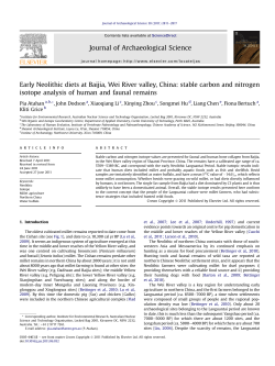Early Neolithic diets at Baijia, Wei River valley, China: stable carbon