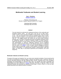 Multimedia Textbooks and Student Learning
