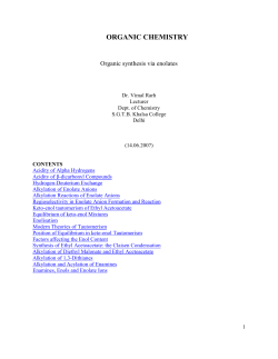Organic synthesis via enolates