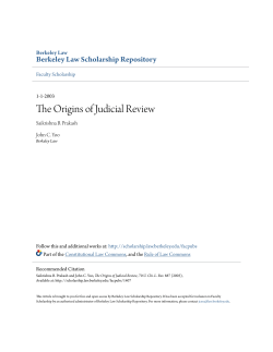 The Origins of Judicial Review - Berkeley Law Scholarship Repository