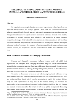 Strategic thinking and strategic approach in small and middle