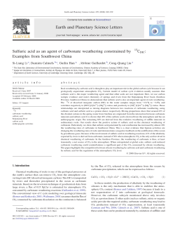 Sulfuric acid as an agent of carbonate weathering constrained by