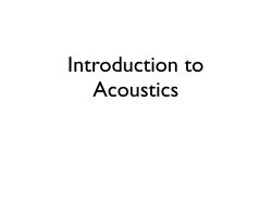 Introduction to Acoustics