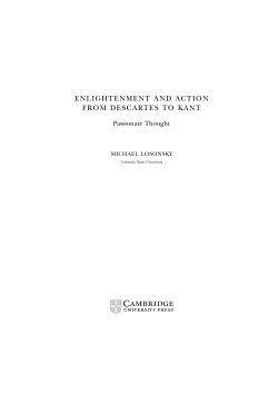 enlightenment and action from descartes to kant