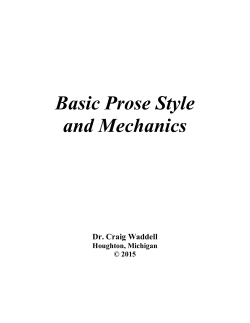 Basic Prose Style and Mechanics 2015