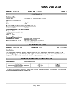 Safety Datasheet (SDS)