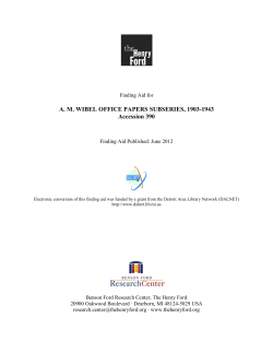 A. M. Wibel Office papers subseries, 1903-1943