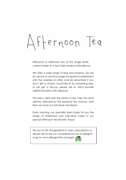Afternoon Tea Menu