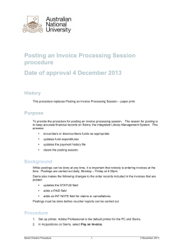 Posting an invoice processing session procedure