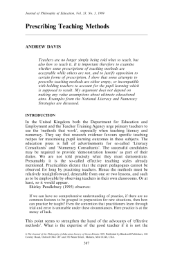 Prescribing Teaching Methods