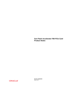 Sun Flash Accelerator F80 PCIe Card Product Notes