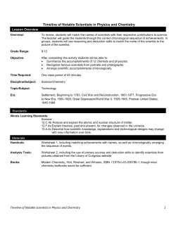 Timeline of Notable Scientists in Physics and Chemistry