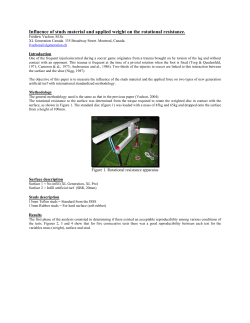 Influence of studs material and applied weight