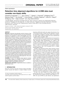 Retention time alignment algorithms for LC/MS